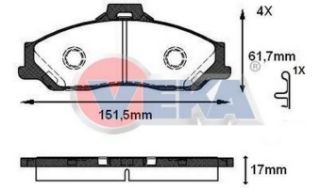 FREN BALATA ÖN FORD RANGER 2.5 TDCI 4X4 1999-2002 / RANGER 2.2 TDCI 1999-2002 / RANGER 3.0 TDCI 1999-2002 / MAZDA B SERISI (UN) 2.5 D 4X2 1998-2006 / B SERISI (UN) 2.5 TD 4X4 1998-2006 resmi