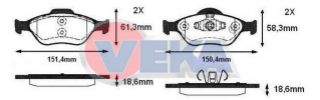 FREN BALATA ÖN FORD FİESTA V 1.4 TDCI 2001-2008/ 1.6 TDCI 2001-2008/ 1.25İ 2001-2008/ 1.4İ 16V 2001-2008/ FİESTA IV 1.25İ 16V 1996-2002/ 1.4İ 16V 1996-2002/ FORD KA 1.2 1996-2008/ KA 1.3 1996-2008 resmi