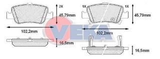 FREN BALATA ARKA İKAZLI TOYOTA COROLLA 1.4 D 2007-2012/ COROLLA 1.4 D-4D 2007-2012/ COROLLA 1.33 2007-2012/ COROLLA 1.4 VVT-I 2007-2012/ AURIS 1.4 D-4D 2007-2012/ AURIS 1.33 DUAL-VVT-I 2007-2012 resmi