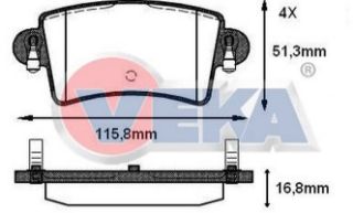 FREN BALATA ARKA RENAULT MASTER II 2.8 DTI 1998-2010/ MASTER II 2.5 DCI 1998-2010/  MASTER II 1.9 DTI 1998-2010/ OPEL MOVANO A 1.9 DTI 2001-2010/ MOVANO A 2.5 DTI 2001-2010 resmi