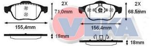 FREN BALATA ÖN RENAULT LAGUNA II 1.6İ 16V 16 JANT 2001-2007/ LAGUNA II 1.8İ 16V 16 JANT 2001-2007/ LAGUNA II 2.0İ 16V 17 JANT 2001-2007 / LAGUNA II 1.9 DCI 17 JANT 2001-2007 resmi