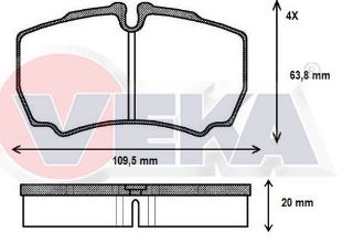 FREN BALATA ARKA FORD TRANSİT (V347) 2.4 TDCI 2006-2014 / 3.2 TDCI 2006-2014 / IVECO DAILY III 2.8İ 1999-2006 / DAILY IV 2.3İ 2006-2011 / DAILY V 2.3İ 2011-2014/ DAILY V 3.0 2011-2014 resmi