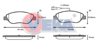 FREN BALATA ÖN FISLI FIAT STILO (192) 1.4 16V 2001-2010 / MİTO (955) 1.4 T 2008- / MİTO (955) 1.3 JTD 2008- / MİTO (955) 1.6 JTD 2008- resmi