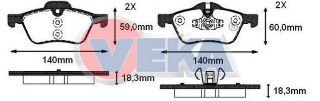 FREN BALATA ÖN MİNİ MİNİ (R50,R53) COOPER 1.6 18.30MM 2001-2006 resmi