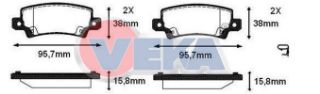 FREN BALATA ARKA İKAZLI TOYOTA COROLLA 1.4 VVT-I 2002-2007/ COROLLA 1.6 VVT-I 2002-2007/ COROLLA 1.4 D-4D 2002-2007/ COROLLA VERSO 1.6 2004-2009/ COROLLA VERSO 2.0 D-4D 2004-2009 resmi