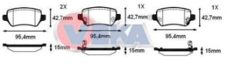 FREN BALATA ARKA İKAZLI OPEL ASTRA H 1.3 CDTI 2004-2010/ ASTRA H 1.6İ 2004-2010/ ASTRA G 1.6 16V 1998-2005/ ZAFİRA B 1.9 CDTI 2005-2011/ KİA CEE'D 1.6 CRDI 2012-/HYUNDAİ IX20 1.4 CRDI 2010- resmi