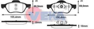 FREN BALATA ÖN RENAULT LAGUNA II (BG0/1) 1.6İ 16V 15 JANT 2001-2007 / LAGUNA II 1.9 DCI 15 JANT 2001-2007 / LAGUNA III 1.5 DCI 2007- / LAGUNA III 1.6İ 16V 2007- / LAGUNA II 1.8İ 16V 2001-2007 resmi