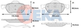 FREN BALATA ÖN RENAULT MEGANE II (BM0/1,CM0/1) 1.5 DCI 2002-2008 / MEGANE II (BM0/1,CM0/1) 1.9 DCI 2002-2008 / MEGANE II (BM0/1,CM0/1) 1.6İ 16V 2002-2008 resmi