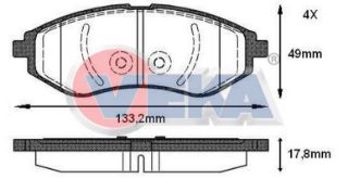 FREN BALATA ÖN CHEVROLET KALOS (T200) 1.2 2003-2008 / KALOS (T200) 1.4 2003-2008 / AVEO (T250) 1.4İ 2006-2011 / AVEO (T250) 1.2İ 2006-2011 resmi