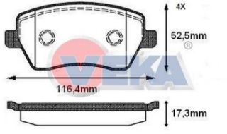 FREN BALATASI ÖN CLİO III 1.2 I 16V 17.30 MM 05>12 resmi