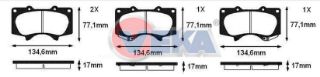 FREN BALATA ÖN İKAZLI TOYOTA HI-LUX VIII REVO PİCK UP 2.4 D 4X2 ESPLI 2015- / HI-LUX PİCK UP 2.5 D 2005-2008 / LAND CRUISER (J12) 3.0 D - 4.0İ 2002-2008 / MİTSUBİSHİ PAJERO IV 3.2 TD 2007- resmi