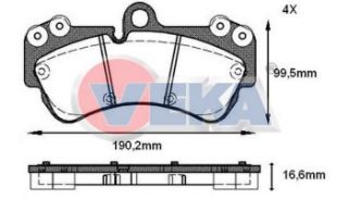 FREN BALATA ÖN VOLKSWAGEN TOUAREG 3.6 V6 FSI 17 JANT 2002-2010/ TOUAREG 2.5 RS TDI 2002-2010/ TOUAREG 4.2 V8 2002-2010/ PORSCHE CAYENNE 3.2İ 17 JANT 2002-2010/CAYENNE 3.6İ 17 JANT 2002-2010 resmi