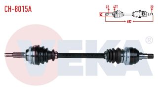 KOMPLE AKS SOL ÖN CHEVROLET AVEO (T250) 1.2 16V DOCH ABSLI 47 DIS M-T UZUNLUK 657MM 2006-2011 resmi