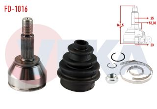 AKS KAFASI SOL SAĞ ÖN DIS FORD FOCUS I (DAW,DBW) 1.4İ 16V  25X23X53,38 UZUNLUK 145,5MM 1998-2004 resmi