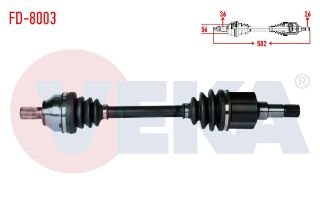 KOMPLE AKS SOL ÖN FORD FOCUS II (DA) 1.6 TDCI  UZUNLUK 582MM 2004-2011 resmi