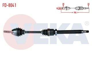 KOMPLE AKS SAĞ ÖN FORD FOCUS I (DAW,DBW) 1.4İ 16V UZUNLUK 934 MM 1998-2004 resmi