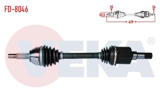 KOMPLE AKS SOL ÖN FORD TRANSİT CONNECT 1.8 TDCI 75 HP  UZUNLUK 628MM 2002-2013 resmi