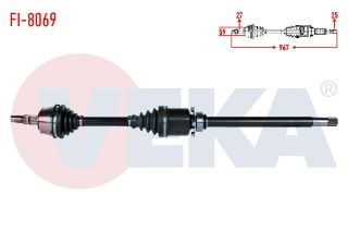 KOMPLE AKS SAĞ ON FIAT DOBLO MAXI 1.6 MJT UZUNLUK 967MM 2010- resmi