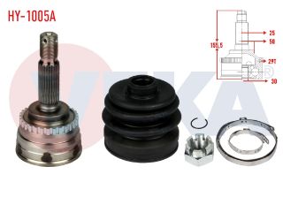 AKS KAFASI SOL SAĞ ÖN DIS ABSLI 29 DIS 25X30X50 UZUNLUK 156 MM HYUNDAİ ELANTRA 1.6İ A-T 2001-2007 resmi