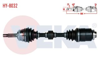 KOMPLE AKS SAĞ ÖN HYUNDAİ ACCENT ERA 1.5 CRDI ABSLI 48 DIS UZUNLUK 588MM 2006-2012 resmi