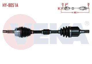 KOMPLE AKS SOL ÖN ABSLI 44 DIS UZUNLUK 652MM HYUNDAİ ELANTRA 1.6İ A-T/M-T 2001-2007 resmi