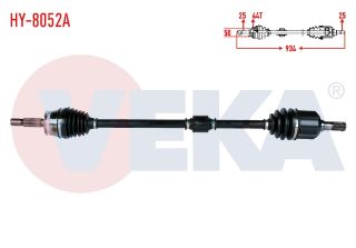 KOMPLE AKS SAĞ ÖN ABSLI 44 DIS UZUNLUK 934MM HYUNDAİ ELANTRA 1.6İ A-T/M-T 2001-2007 resmi