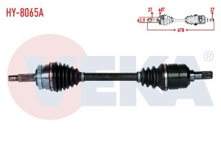 KOMPLE AKS SOL ÖN HYUNDAİ TUCSON (JM) 2.0 CRDI ABSLI 48 DIS A-T UZUNLUK 670MM 2004-2010 resmi