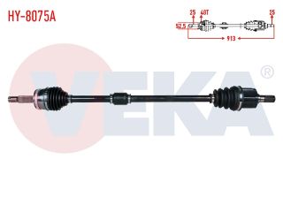 KOMPLE AKS SAĞ ÖN ABSLI 48 DIS UZUNLUK 913MM HYUNDAİ GETZ (TB) 1.3İ - 1.4İ - 1.6İ 2002-2008 resmi