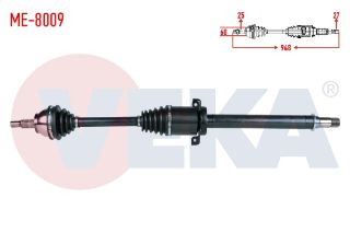 KOMPLE AKS SAĞ ÖN MERCEDES A SERISI (W169) A 150 A-T UZUNLUK 948MM 2004-2012 resmi