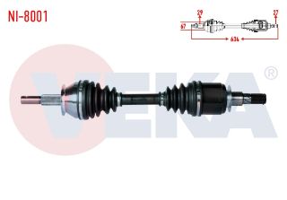 KOMPLE AKS SOL SAĞ ÖN NİSSAN NAVARA (D40) 2.5 DCI 4X4  M-T UZUNLUK 634MM 2005-2015 resmi