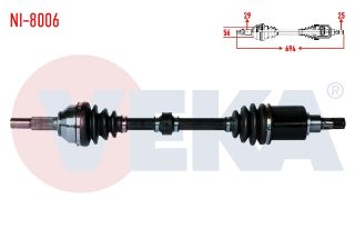 KOMPLE AKS SOL ÖN NİSSAN QASHQAI (J10) 1.6İ A-T UZUNLUK 694MM 2007-2014 resmi