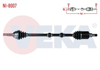 KOMPLE AKS SAĞ ÖN NİSSAN QASHQAI (J10) 1.6İ A-T UZUNLUK 941MM 2007-2014 resmi