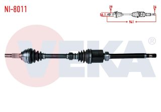 KOMPLE AKS SAĞ ÖN NİSSAN QASHQAI (J10) 1.5 DCI UZUNLUK 941MM 2007-2014 resmi