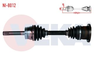 KOMPLE AKS SOL SAĞ ÖN NİSSAN PİCK UP (D22) 2.5 D 4X4  UZUNLUK 570,5MM 1998- resmi