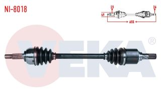 KOMPLE AKS SOL ÖN NİSSAN MİCRA (K12) 1.2İ 16V M-T UZUNLUK 655MM 2003-2010 resmi