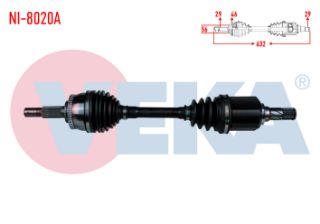 KOMPLE AKS SOL ÖN NİSSAN MAXİMA III (A32) 2.0İ V6 24V A-T/M-T ABSLI 46 DIS UZUNLUK 632 MM 1995-2000 resmi