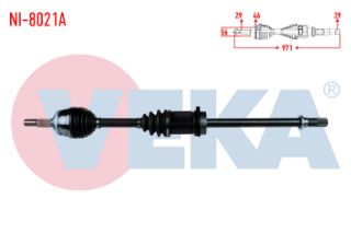 KOMPLE AKS SAĞ ÖN NİSSAN MAXİMA III (A32) 2.0İ V6 24V A-T/M-T ABSLI 46 DIS UZUNLUK 971 MM 1995-2000 resmi