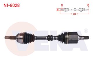 KOMPLE AKS SOL ÖN NİSSAN QASHQAI (J11) 1.6 DCI M-T UZUNLUK 672 MM 2014- resmi