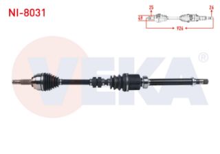 KOMPLE AKS SAĞ ÖN NİSSAN NOTE (E12) 1.5 DCI M-T UZUNLUK 926 MM 2013- resmi