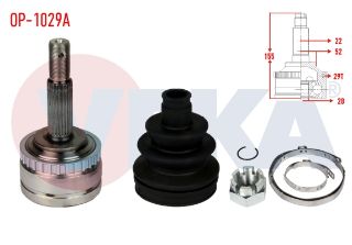 AKS KAFASI SOL SAĞ ÖN DIS OPEL CORSA B 1.2İ 16V INCE FREZE ABSLI 29 DIS 22X28X52 UZUNLUK 155,7 MM 1993-2000 resmi