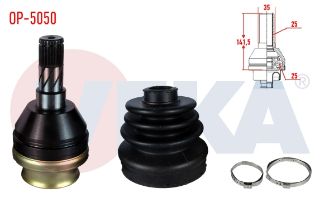 AKS KAFASI SOL ÖN İÇ OPEL ASTRA H 1.3 CDTI 25X25X35 UZUNLUK 141,5 MM 2004-2010 resmi