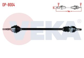 KOMPLE AKS SAĞ ÖN OPEL ASTRA G (F69) 1.4 16V UZUNLUK 964MM 1998-2005 resmi