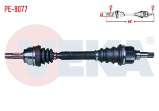 KOMPLE AKS SOL ÖN PEUGEOT 206 (2A/C) 1.6İ 16V M-T UZUNLUK 601MM 1998-2006 resmi