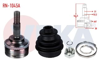 AKS KAFASI SOL SAĞ ÖN DIS RENAULT KANGOO (KC0/1) 1.5 DCI ABSLI 44 DIS 21X30X52,2 UZUNLUK 144,5MM 1998-2008 resmi