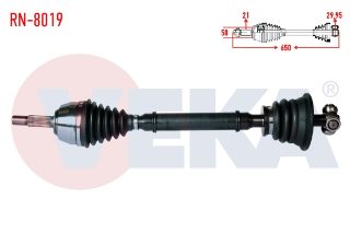 KOMPLE AKS SOL ÖN RENAULT MEGANE I (BA0/1) 1.6İ 8V UZUNLUK 650 MM 1996-2003 resmi