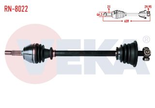 KOMPLE AKS SOL ÖN RENAULT R19 1.4  UZUNLUK 641,2 MM 1988-2001 resmi