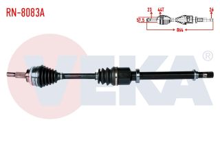 KOMPLE AKS SAĞ ÖN RENAULT SYMBOL THALIA II 1.5 DCI ABSLI 44 DIS UZUNLUK 864MM 2008-2012 resmi