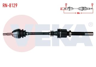 KOMPLE AKS SAĞ ÖN RENAULT MEGANE II (BM0/1,CM0/1) 1.6İ 16V A-T UZUNLUK 804MM 2002-2008 resmi