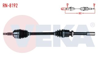 KOMPLE AKS SAĞ ÖN RENAULT FLUENCE (L30) 1.6 16V A-T UZUNLUK 822MM 2009- resmi