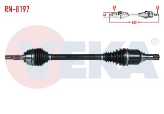 KOMPLE AKS SOL ÖN RENAULT CLİO IV 0.9 TCE UZUNLUK 663MM 2012- resmi